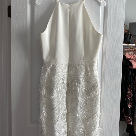 Aidan Mattox Sequin Fringe Halter Dress - Picture 4 of 7